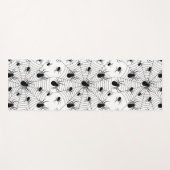 Zwarte Witte spinnen spinnenweb Halloween patroon Yogamat (Voorkant (horizontaal))