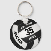 zwarte witte sportploeg vertolkt volleybal sleutelhanger (Voorkant)