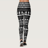 Zwarte witte staartdieren patroon #2 leggings (Achterkant)