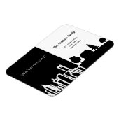 Zwarte witte stad land we verhuisden aankondiging magneet (Linkerzijde)