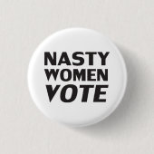 Zwarte witte stem ronde button 3,2 cm (Voorkant)