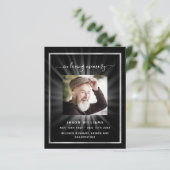 Zwarte witte ster foto begrafenisprogramma (Staand voorkant)