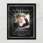 Zwarte witte ster foto begrafenisprogramma (Voorkant)