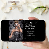 Zwarte witte sterren foto elegant verjaardagsfeest save the date