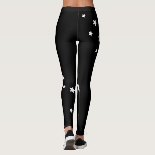 Zwarte witte sterren leggings (Achterkant)
