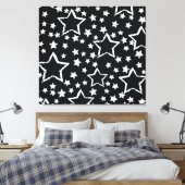 Zwarte, witte sterren: urban grunge. canvas afdruk (Insitu (Slaapkamer))