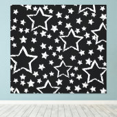Zwarte, witte sterren: urban grunge. canvas afdruk (Insitu (Houten vloer))