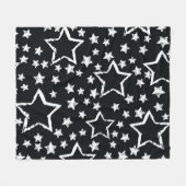 Zwarte, witte sterren: urban grunge. fleece deken (Voorkant (Horizontaal))