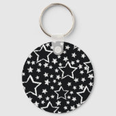 Zwarte, witte sterren: urban grunge. sleutelhanger (Achterkant)