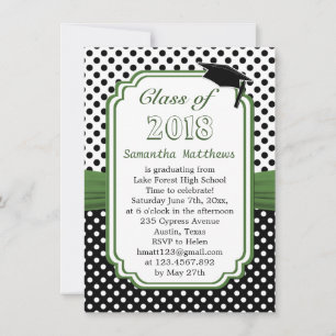 Zwarte witte stip, mortieren pet Graduparty Kaart