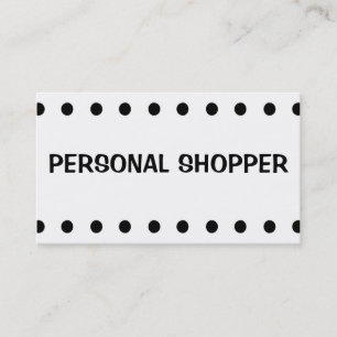 Zwarte witte stip PERSONAL SHOPPER visitekaartjes