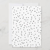 Zwarte witte stippen eenvoudige chique bruiloft kaart (Achterkant)