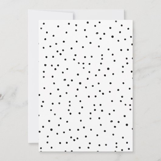 Zwarte witte stippen eenvoudige chique bruiloft kaart (Achterkant)