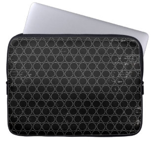 Zwarte witte Stippen Laptop Computer Sleeve