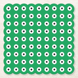 Zwarte/Witte Stippen op Ierse groene achtergrond Kartonnen Onderzetters