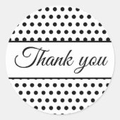 Zwarte witte stippen ronde sticker (Voorkant)