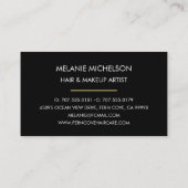 Zwarte witte Stippen  Rozen Floral Monogram Visitekaartje (Achterkant)