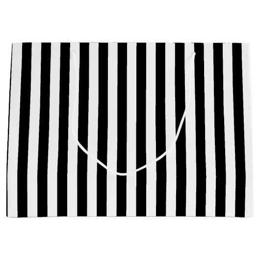 Zwarte witte streep groot cadeauzakje (Voorkant)