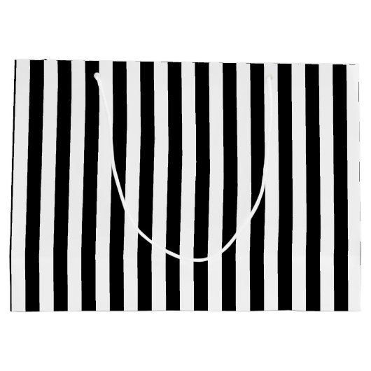 Zwarte witte streep groot cadeauzakje (Achterkant)