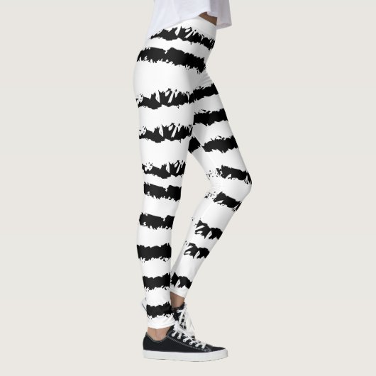 Zwarte witte streep leggings (Rechts)
