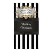 Zwarte witte streep met zwart lintlabel etiket (Voorkant)