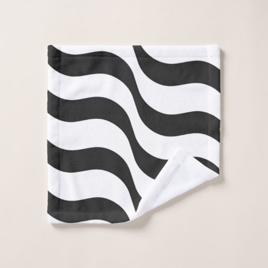 zwarte + witte streep modern bad handdoek (Wasdoekje)