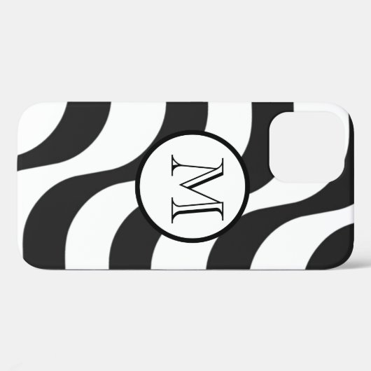 zwarte + witte streep modern Case-Mate iPhone case (Achterkant (horizontaal))