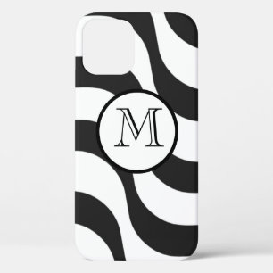 zwarte + witte streep modern Case-Mate iPhone case