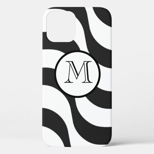 zwarte + witte streep modern Case-Mate iPhone case (Achterkant)