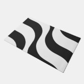 zwarte + witte streep modern deurmat (Schuin)
