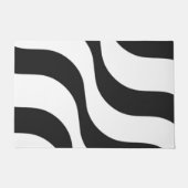 zwarte + witte streep modern deurmat (Voorkant)