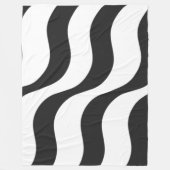 zwarte + witte streep modern fleece deken (Voorkant)