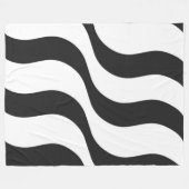 zwarte + witte streep modern fleece deken (Voorkant (Horizontaal))