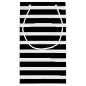 Zwarte witte streep patroonpartij klein cadeauzakje (Achterkant)
