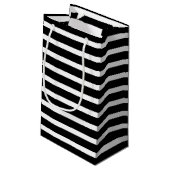 Zwarte witte streep patroonpartij klein cadeauzakje (Achterkant Gekanteld)
