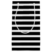Zwarte witte streep patroonpartij klein cadeauzakje (Voorkant)
