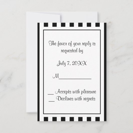 Zwarte Witte Streep RSVP 1 (Achterkant)