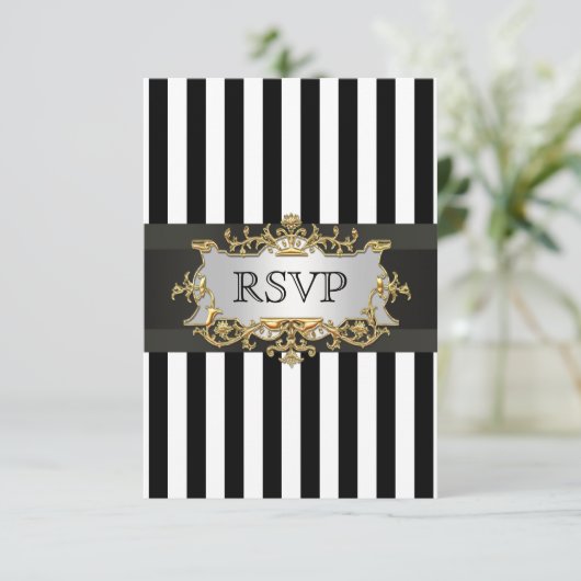 Zwarte witte streep RSVP 1C (Staand voorkant)
