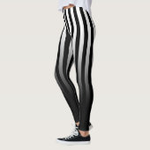 Zwarte witte streep vervagen naar zwarte Leggings (Links)