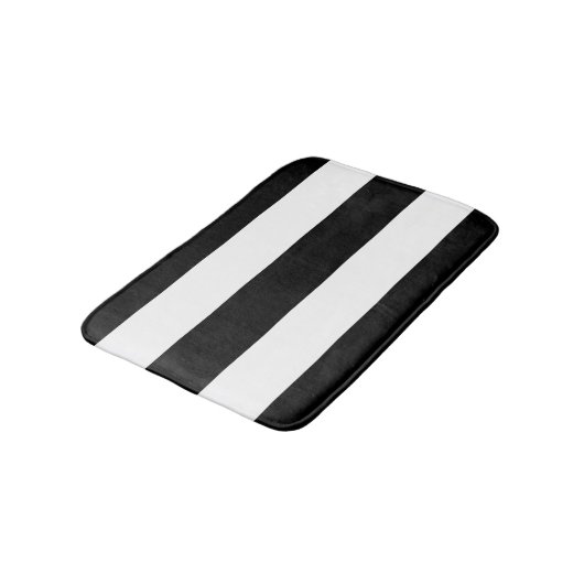Zwarte witte strepen badmat (Gekanteld)