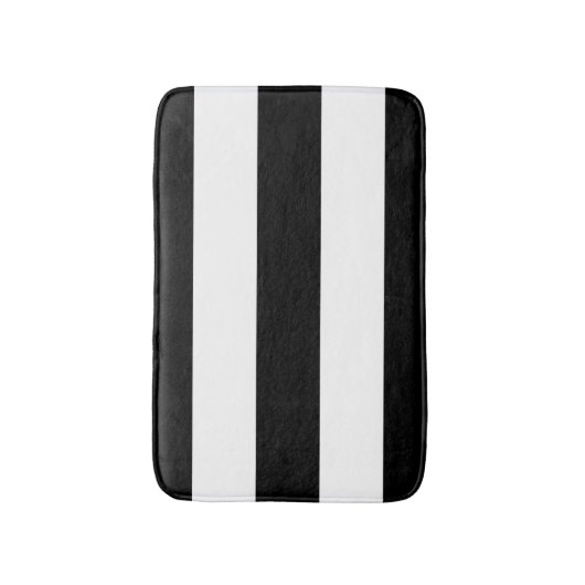 Zwarte witte strepen badmat (Voorkant Verticaal)