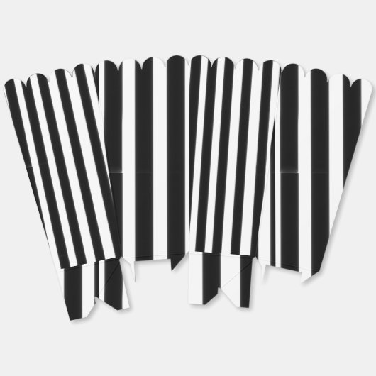 Zwarte witte strepen bedankdoosjes (Ongevouwen)