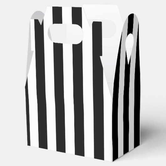 Zwarte witte strepen bedankdoosjes (Geopend)