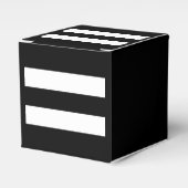 Zwarte witte strepen bedankdoosjes (Voorkant Zijde)