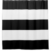 Zwarte witte strepen douchegordijn (Voorkant)