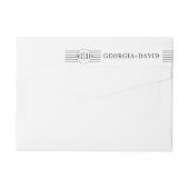 Zwarte witte strepen en monogram bruiloft (Achterkant)