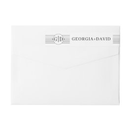 Zwarte witte strepen en monogram bruiloft