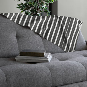 Zwarte witte strepen fleece deken