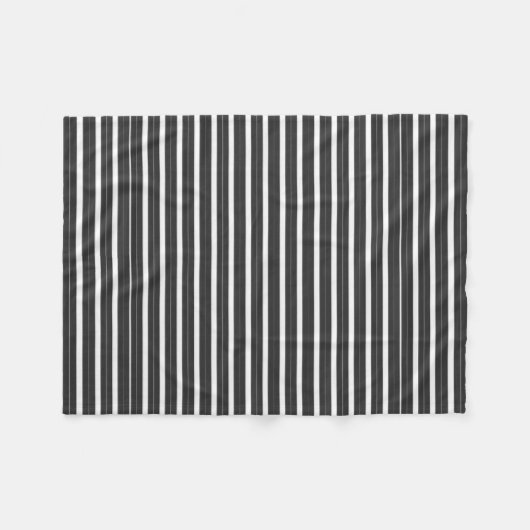 Zwarte witte strepen fleece deken (Voorkant (Horizontaal))