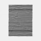 Zwarte witte strepen fleece deken (Voorkant)